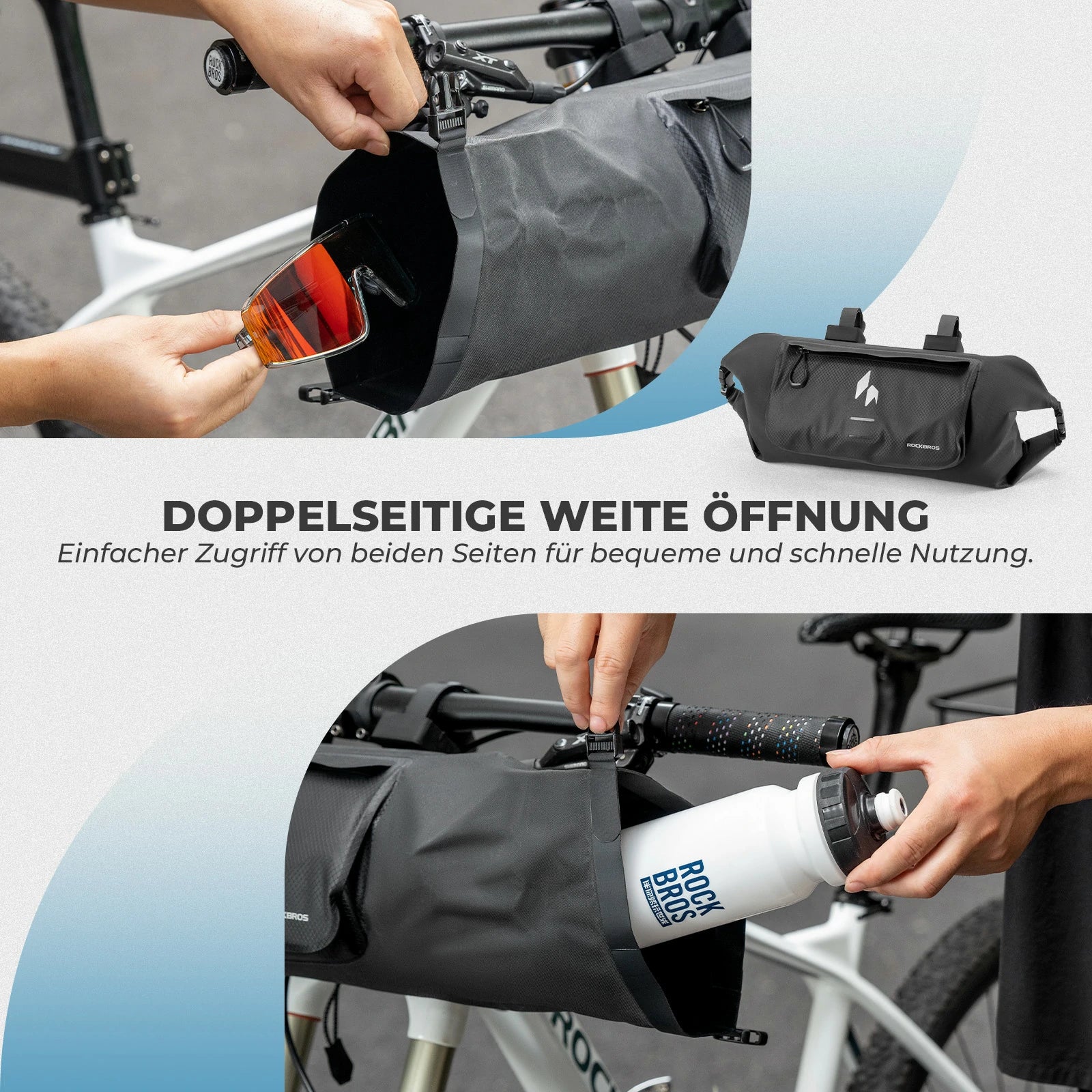 100% Wasserdichtes Fahrradtasche Lenkertasche 8L AS-154 RideMate