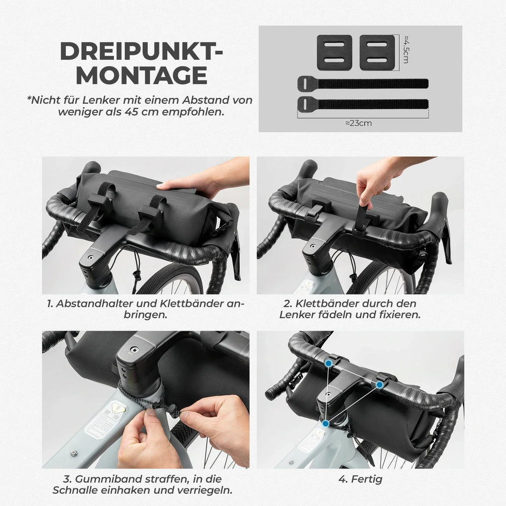 100% Wasserdichtes Fahrradtasche Lenkertasche 8L AS-154 RideMate