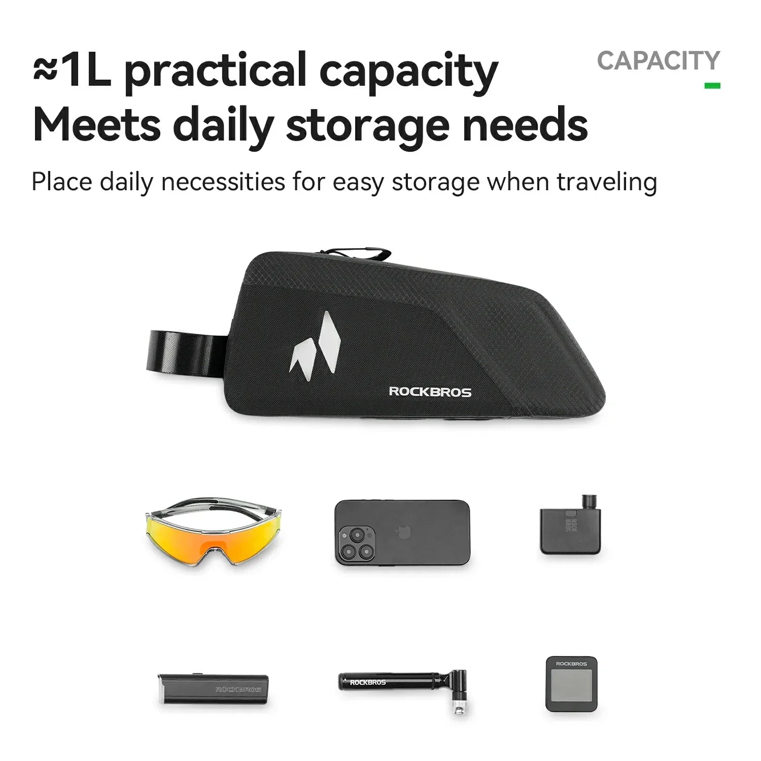 100% Wasserdichtes Oberrohrtasche 1L AS-151 RideMate