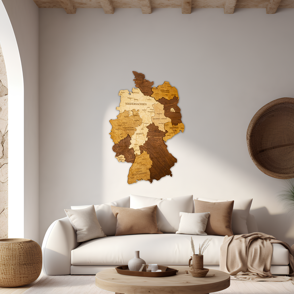 🇩🇪 Germany 3D Wooden Map