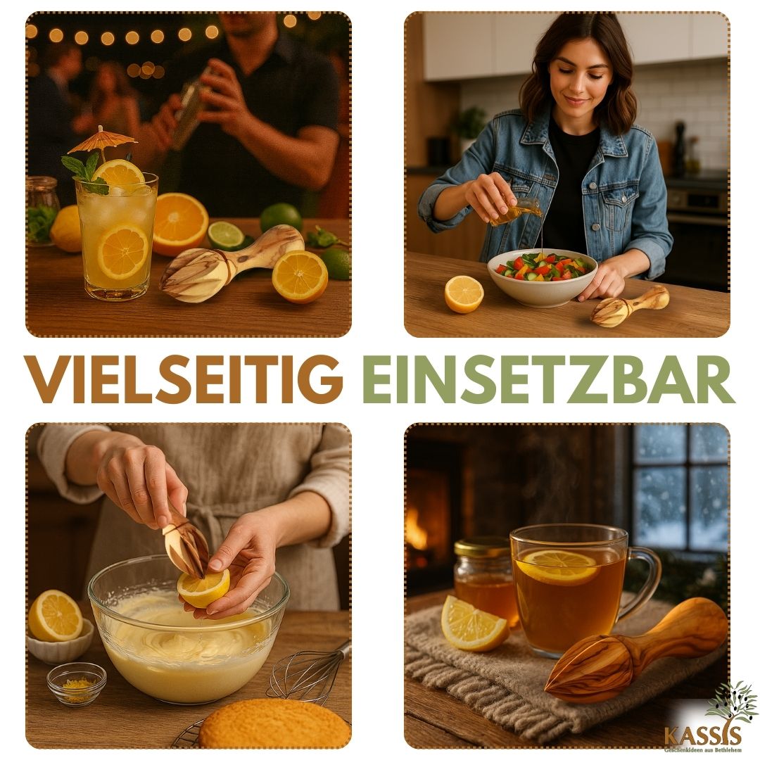 Olivenholz Zitronenpresse Zitruspresse aus Olivenholz