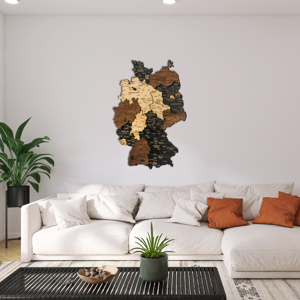 🇩🇪 Germany 3D Wooden Map