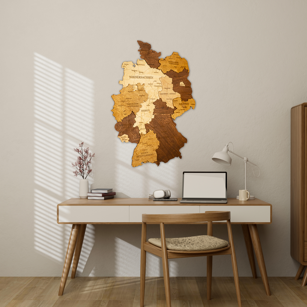 🇩🇪 Germany 3D Wooden Map