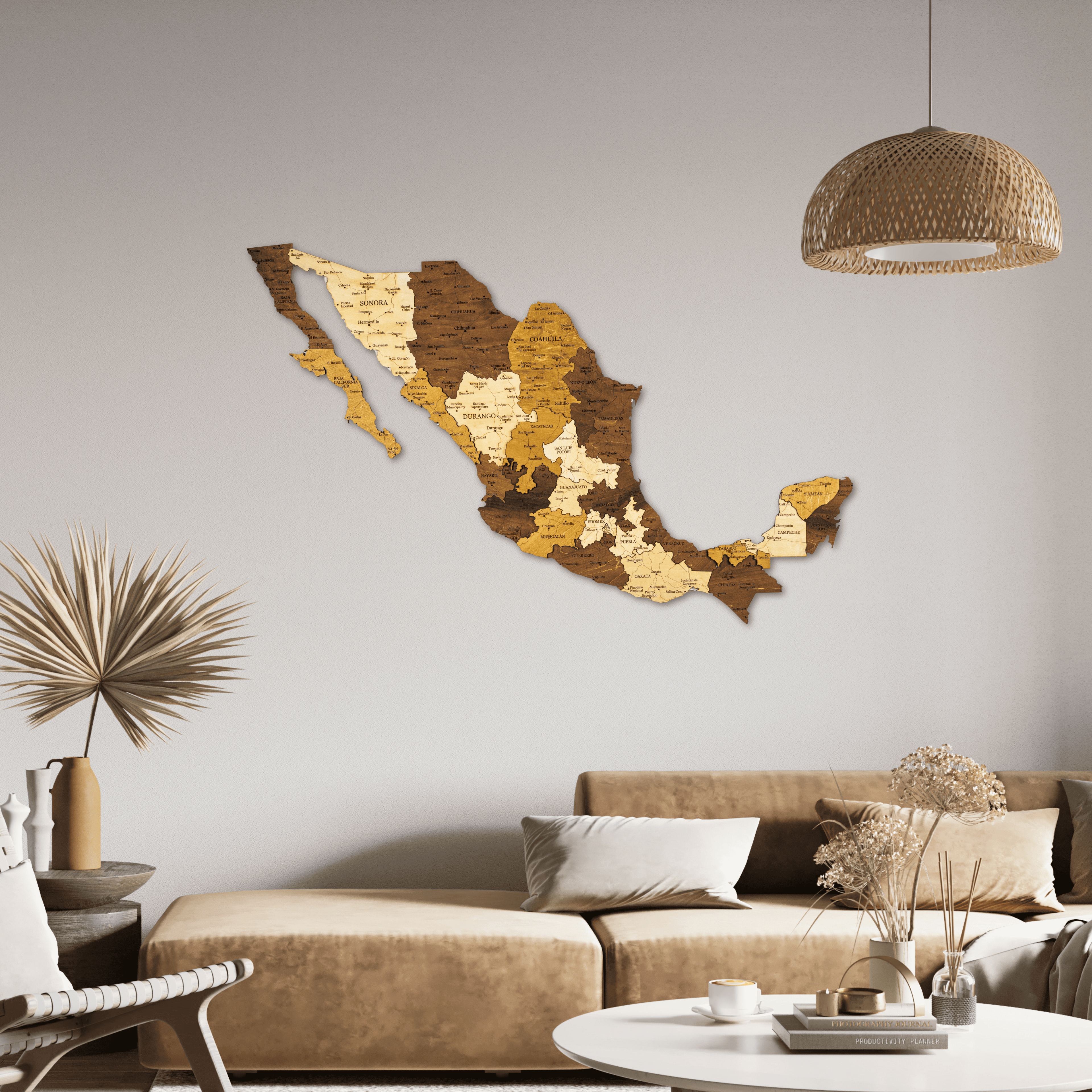 🇲🇽 Mexico 3D Wooden Map