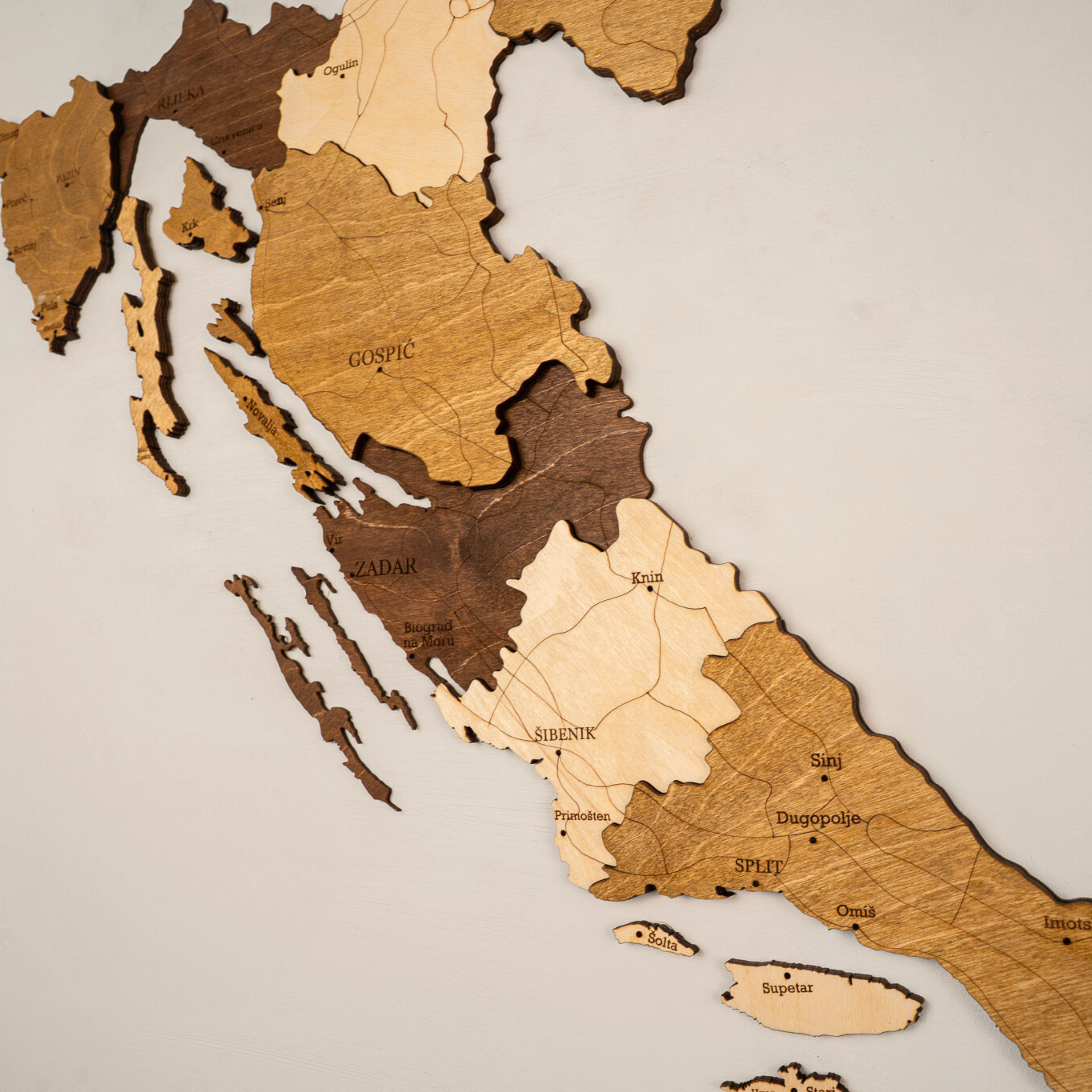 🇭🇷 Croatia 3D Wooden Map