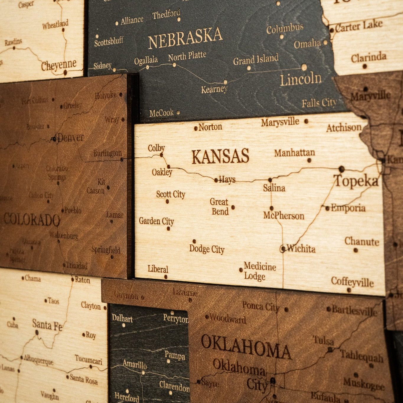 🇺🇸 USA 3D Wooden Map