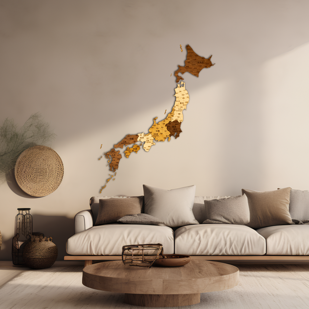 🇯🇵 Japan 3D Wooden Map
