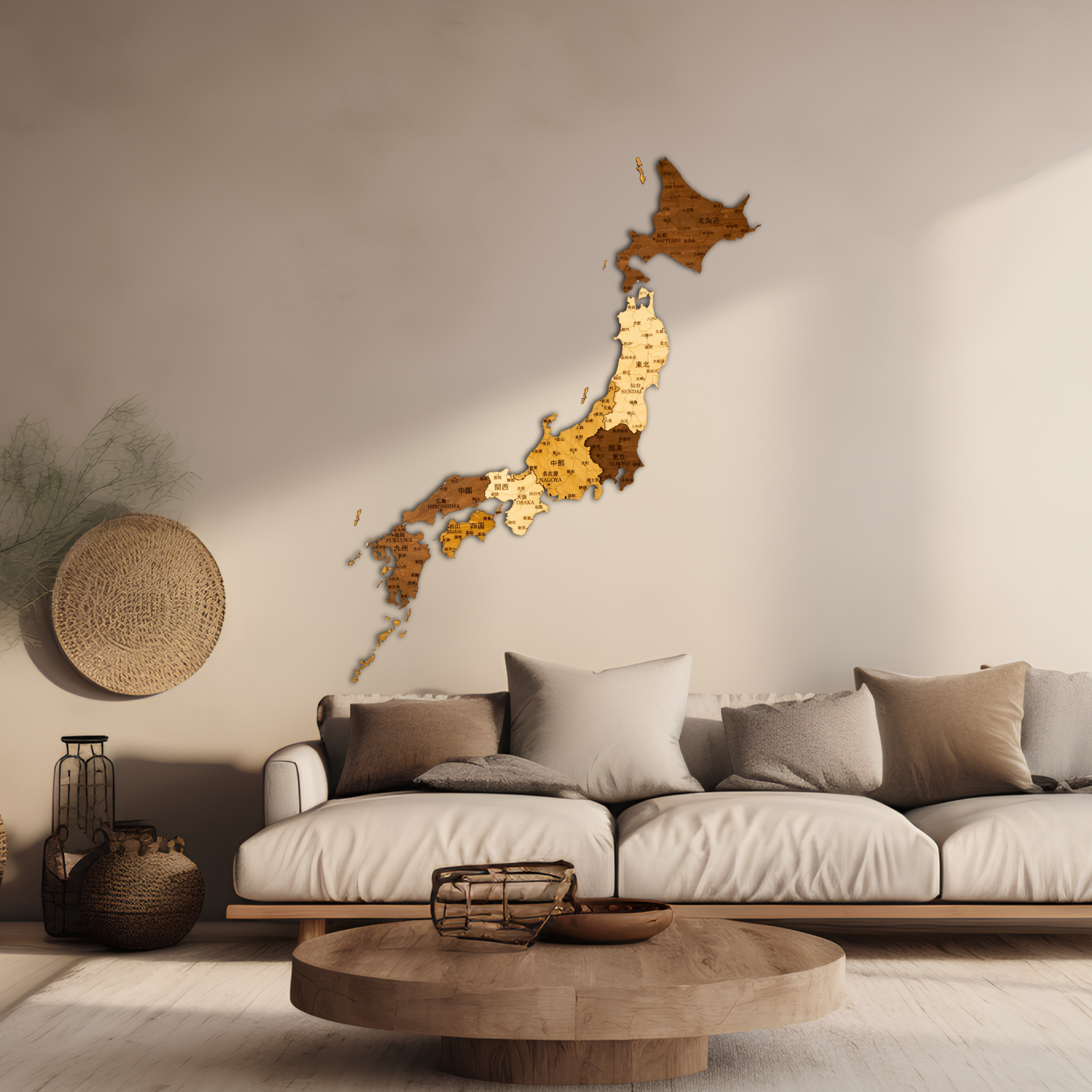 🇯🇵 Japan 3D Wooden Map