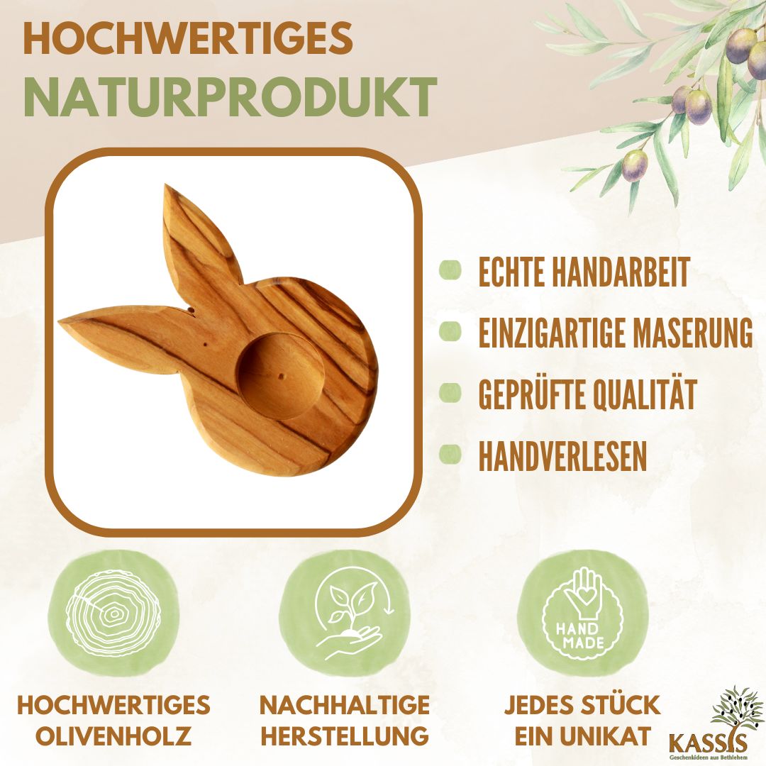 Osterdeko Eierständer Hase Tischdeko aus Olivenholz