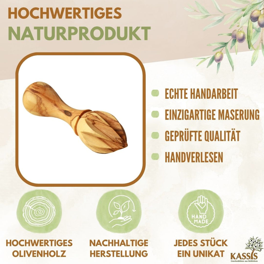 Olivenholz Zitronenpresse Zitruspresse aus Olivenholz