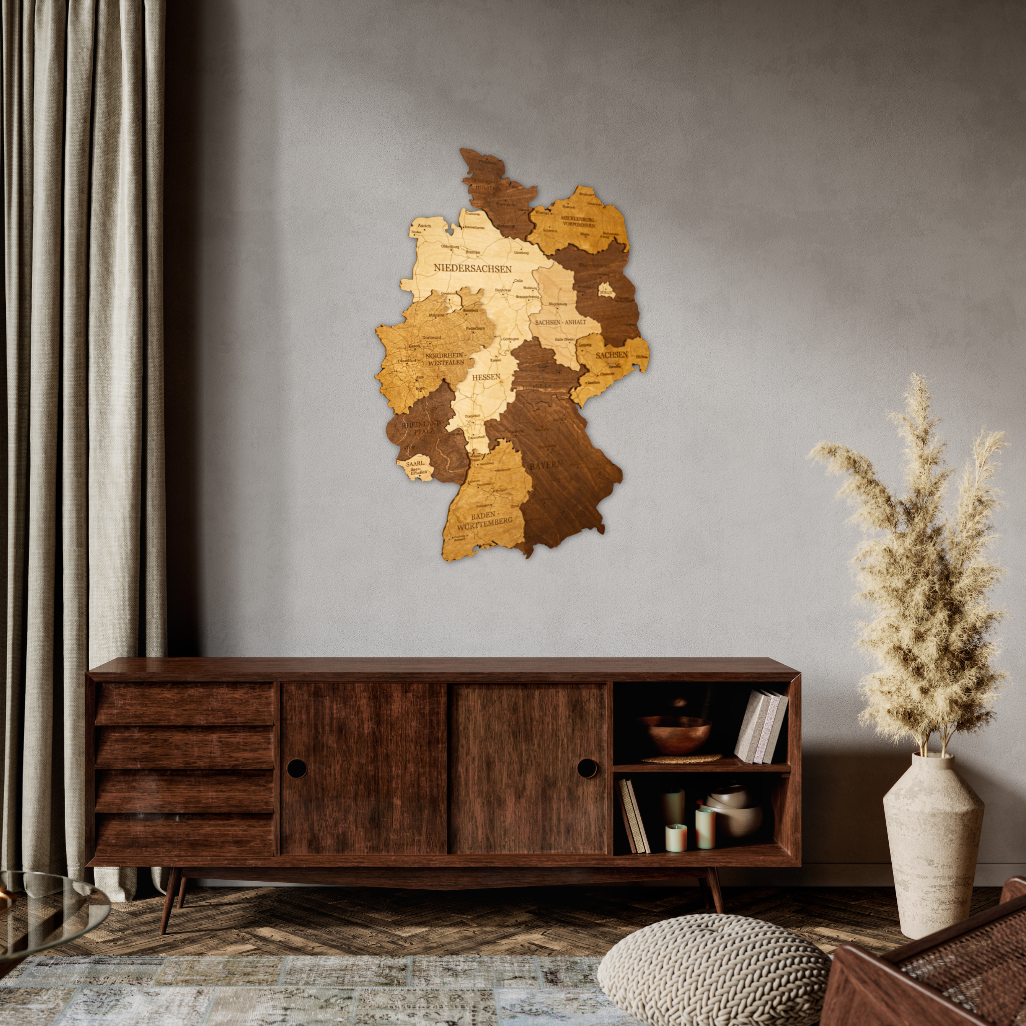 🇩🇪 Germany 3D Wooden Map