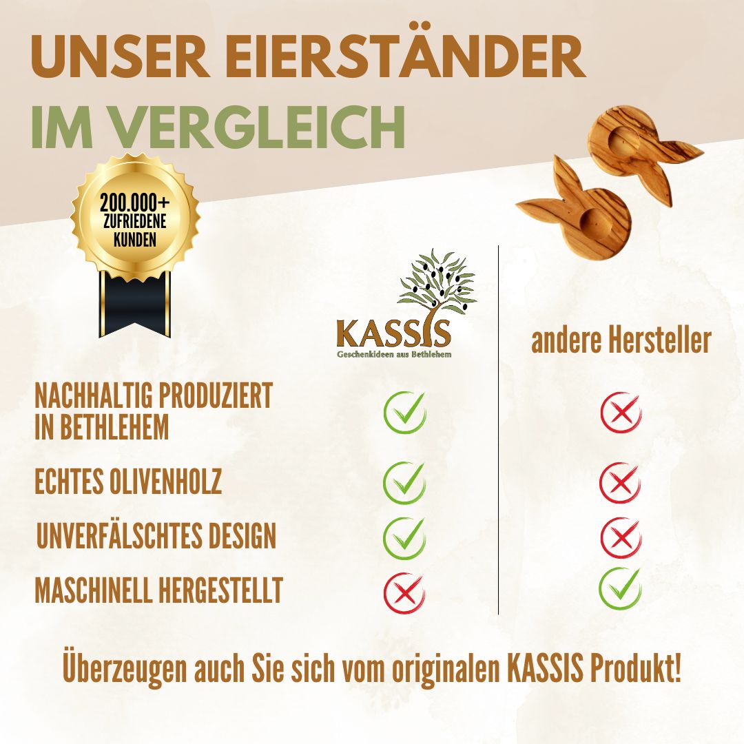 Osterdeko Eierständer Hase Tischdeko aus Olivenholz