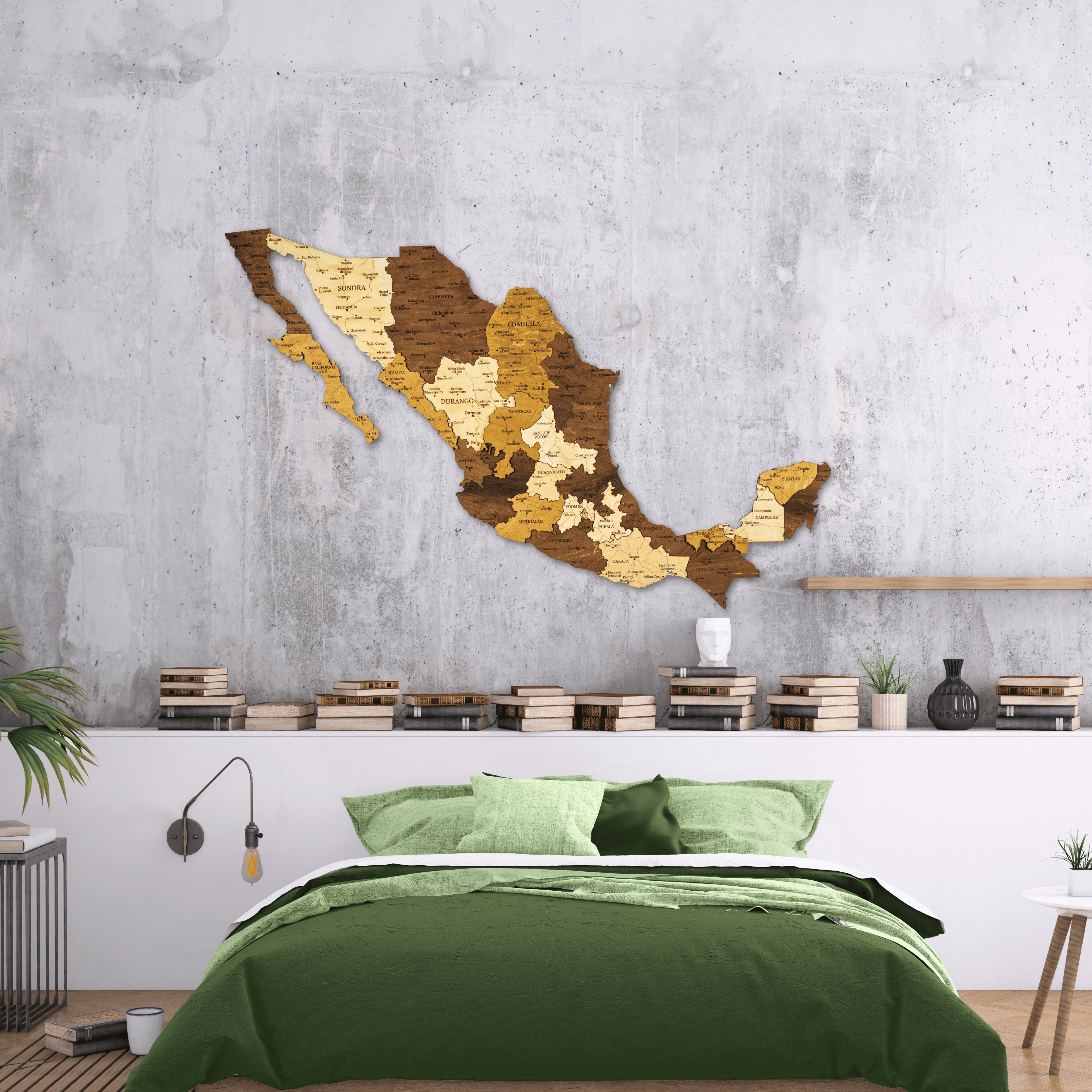 🇲🇽 Mexico 3D Wooden Map