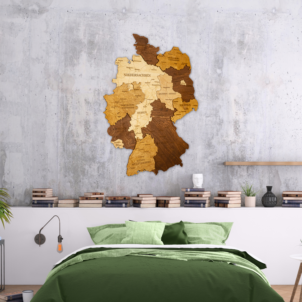 🇩🇪 Germany 3D Wooden Map