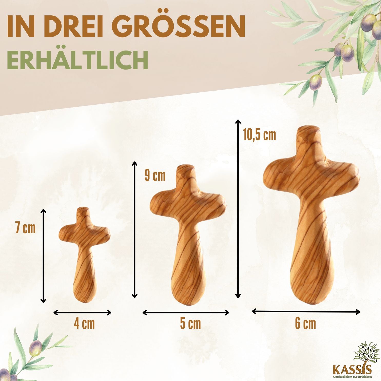 Olivenholz Kreuz Handschmeichler