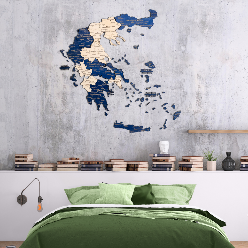 🇬🇷 Greece 3D Wooden Map