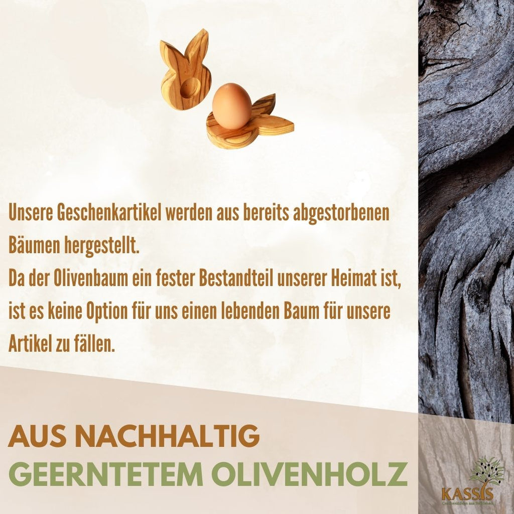 Osterdeko Eierständer Hase Tischdeko aus Olivenholz