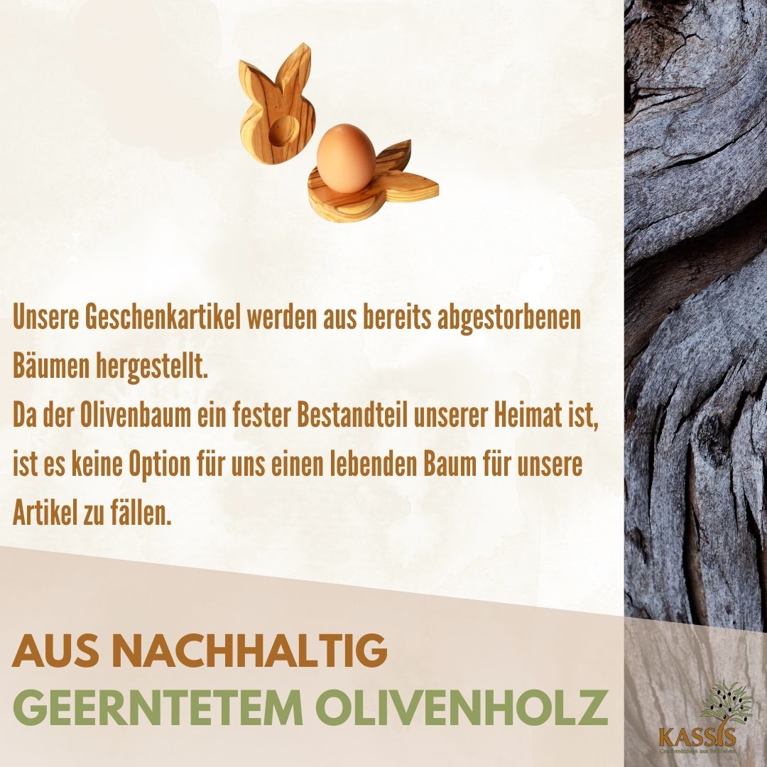 Osterdeko Eierständer Hase Tischdeko aus Olivenholz