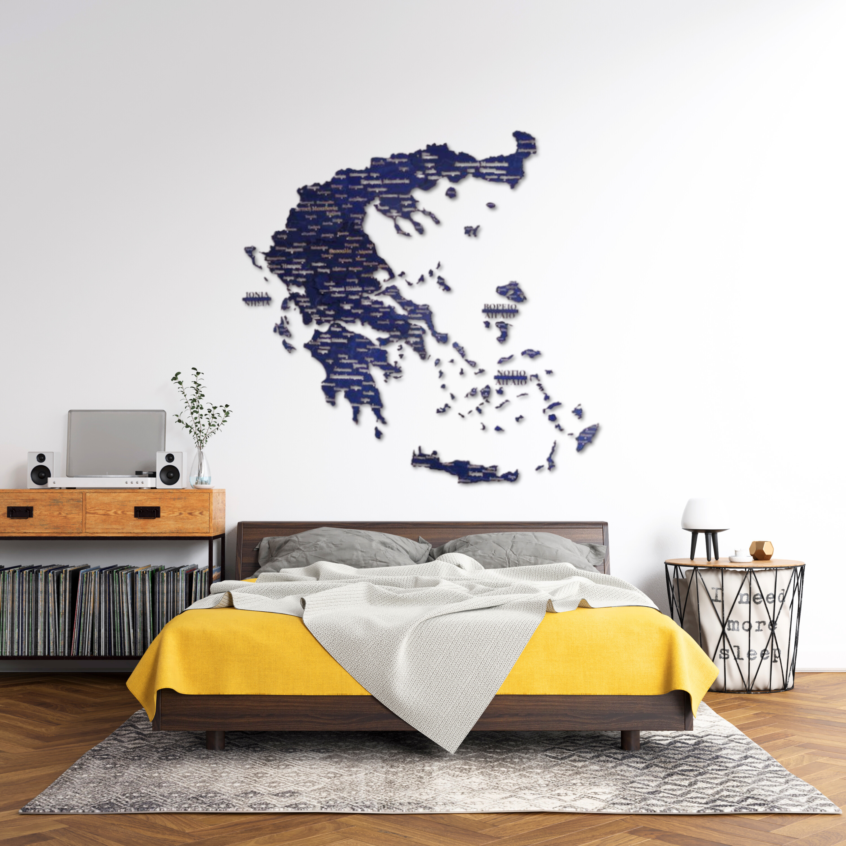 🇬🇷 Greece 3D Wooden Map