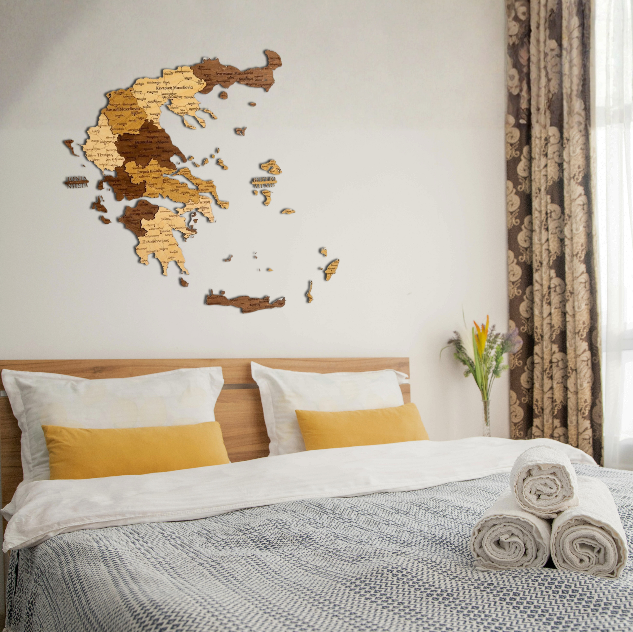 🇬🇷 Greece 3D Wooden Map