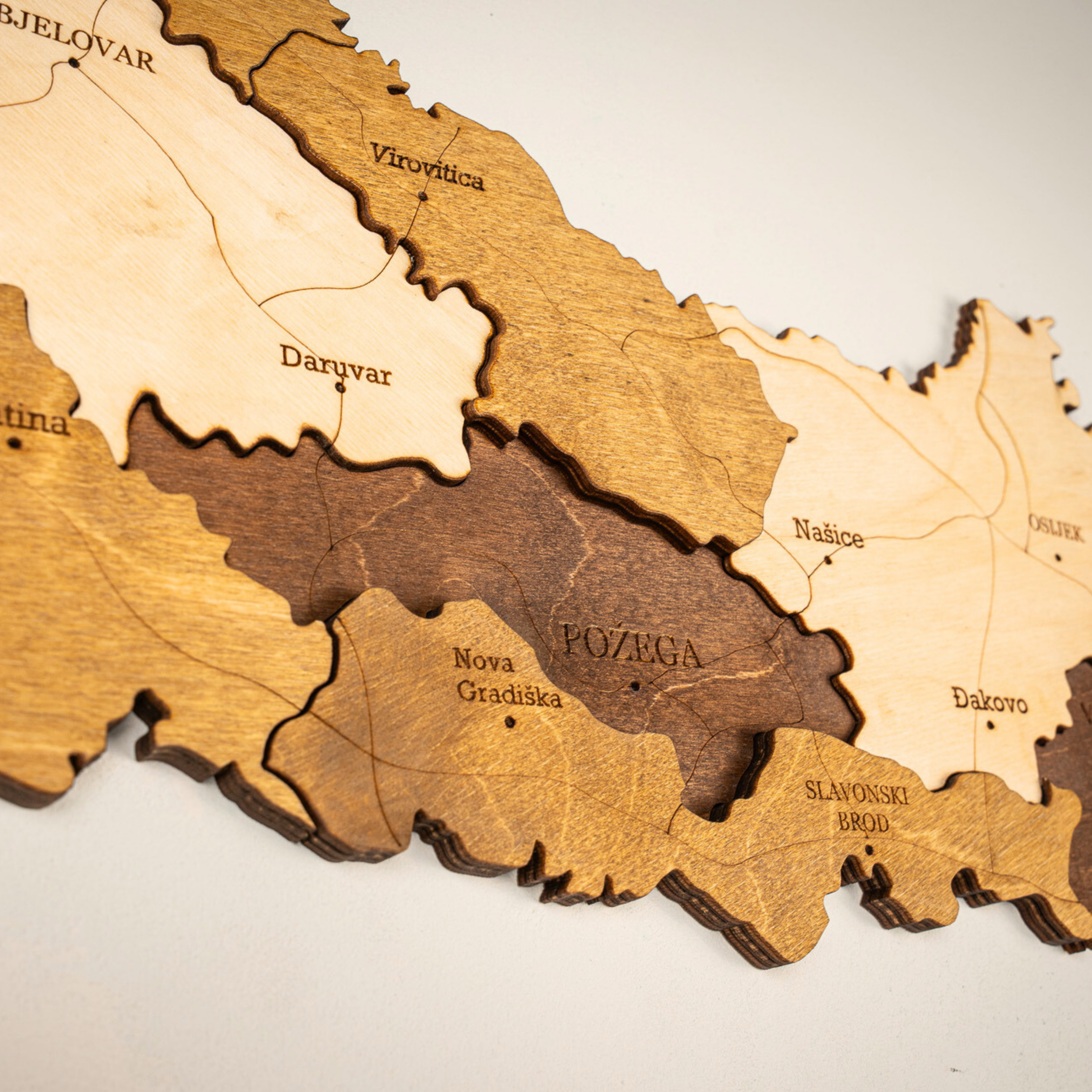🇭🇷 Croatia 3D Wooden Map