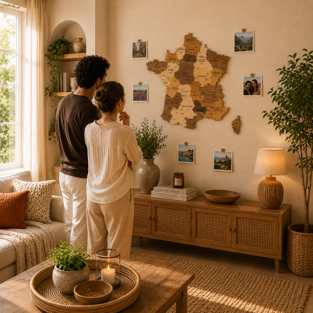 🇫🇷 France 3D Wooden Map