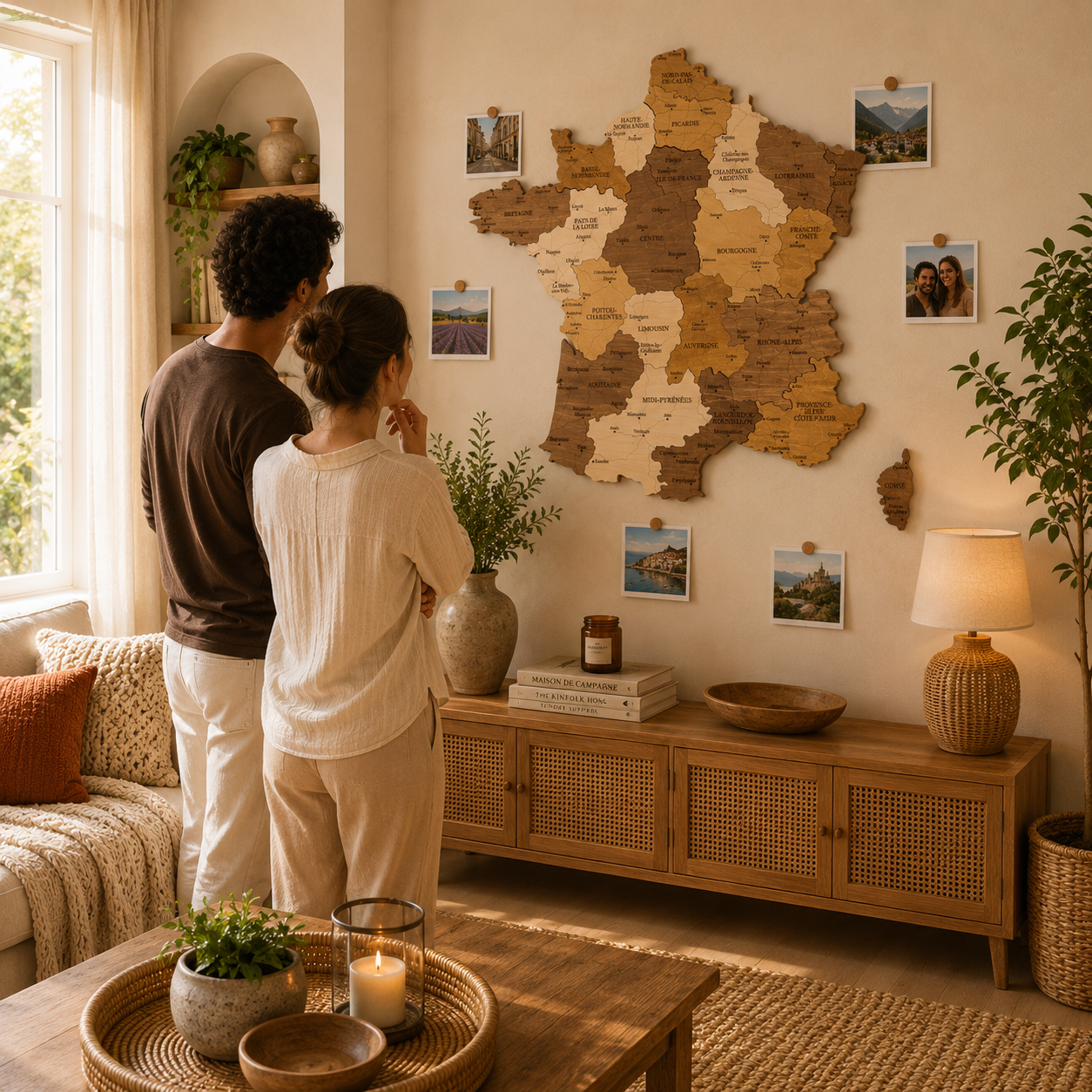 🇫🇷 France 3D Wooden Map