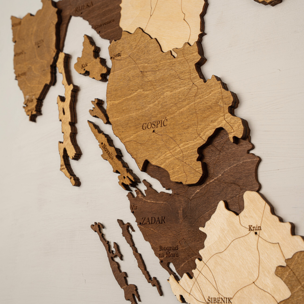 🇭🇷 Croatia 3D Wooden Map