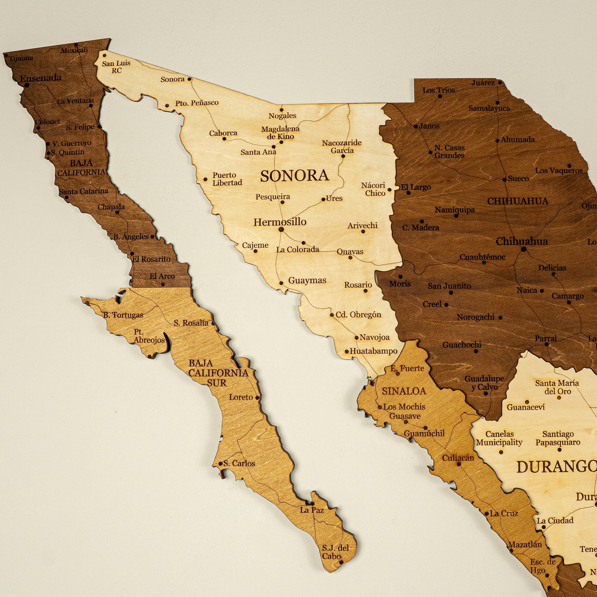 🇲🇽 Mexico 3D Wooden Map