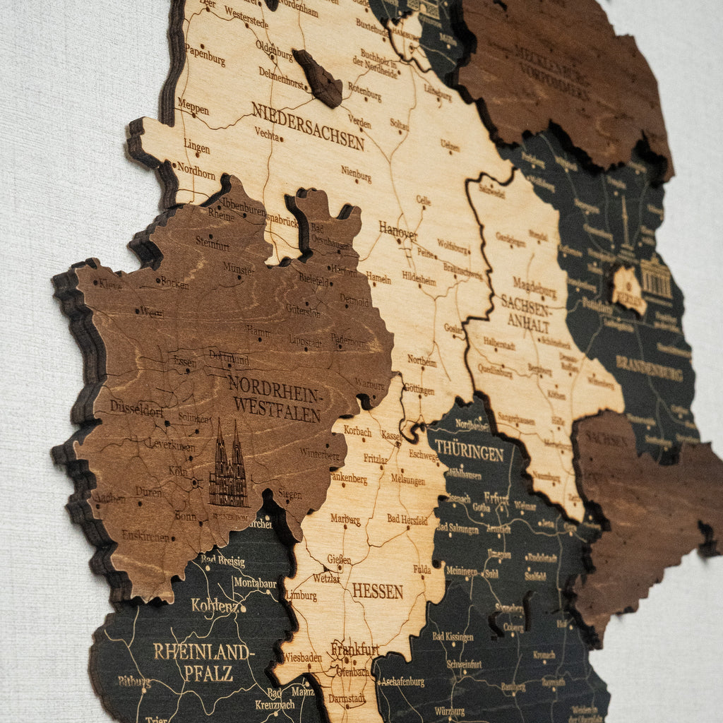 🇩🇪 Germany 3D Wooden Map