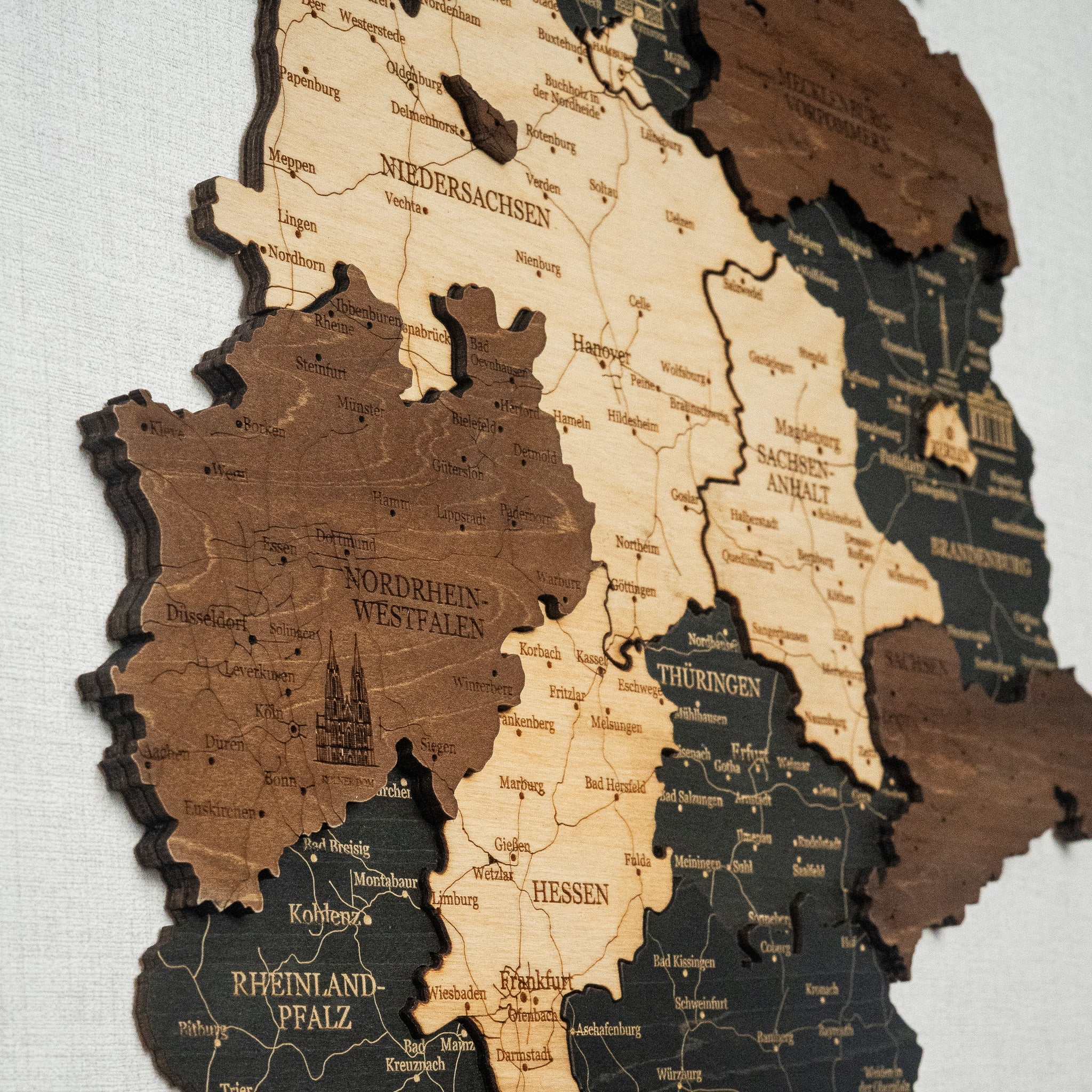 🇩🇪 Germany 3D Wooden Map