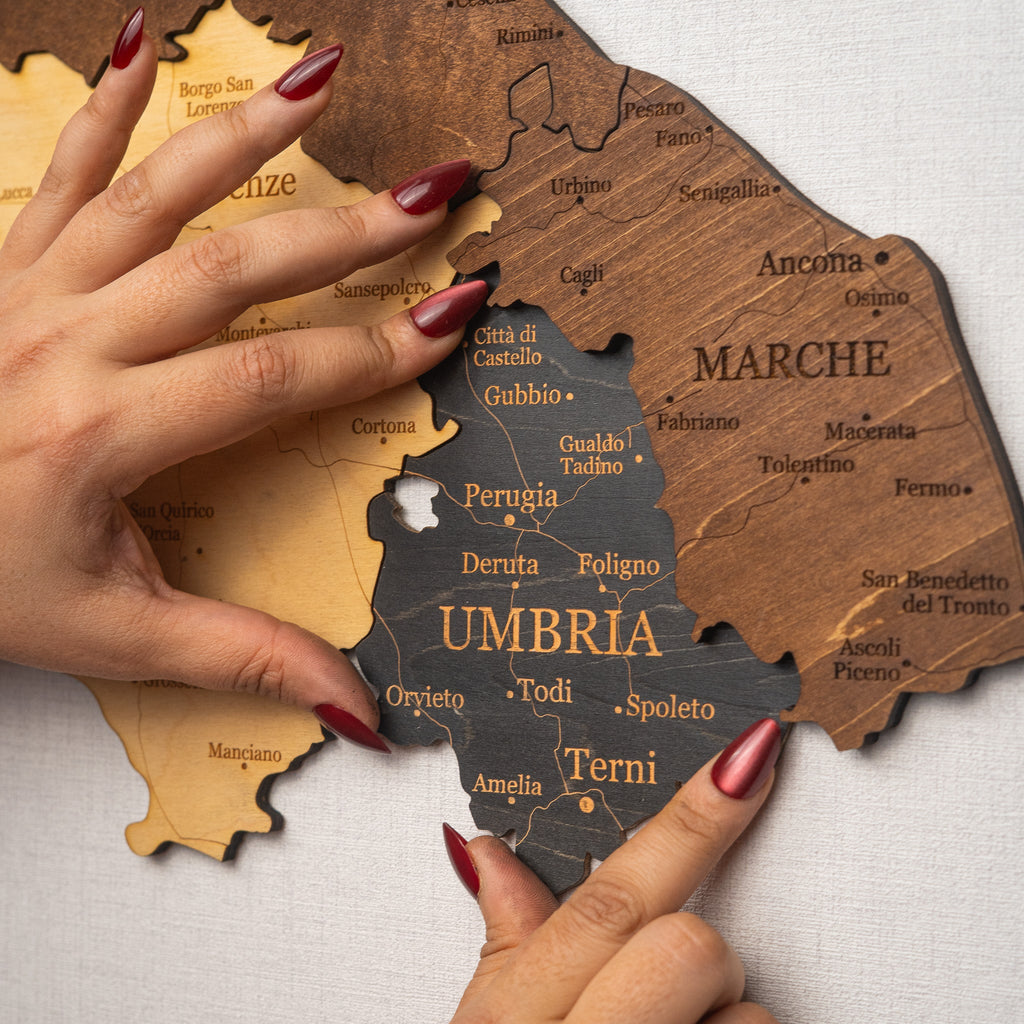 🇮🇹 Italy 3D Wooden Map