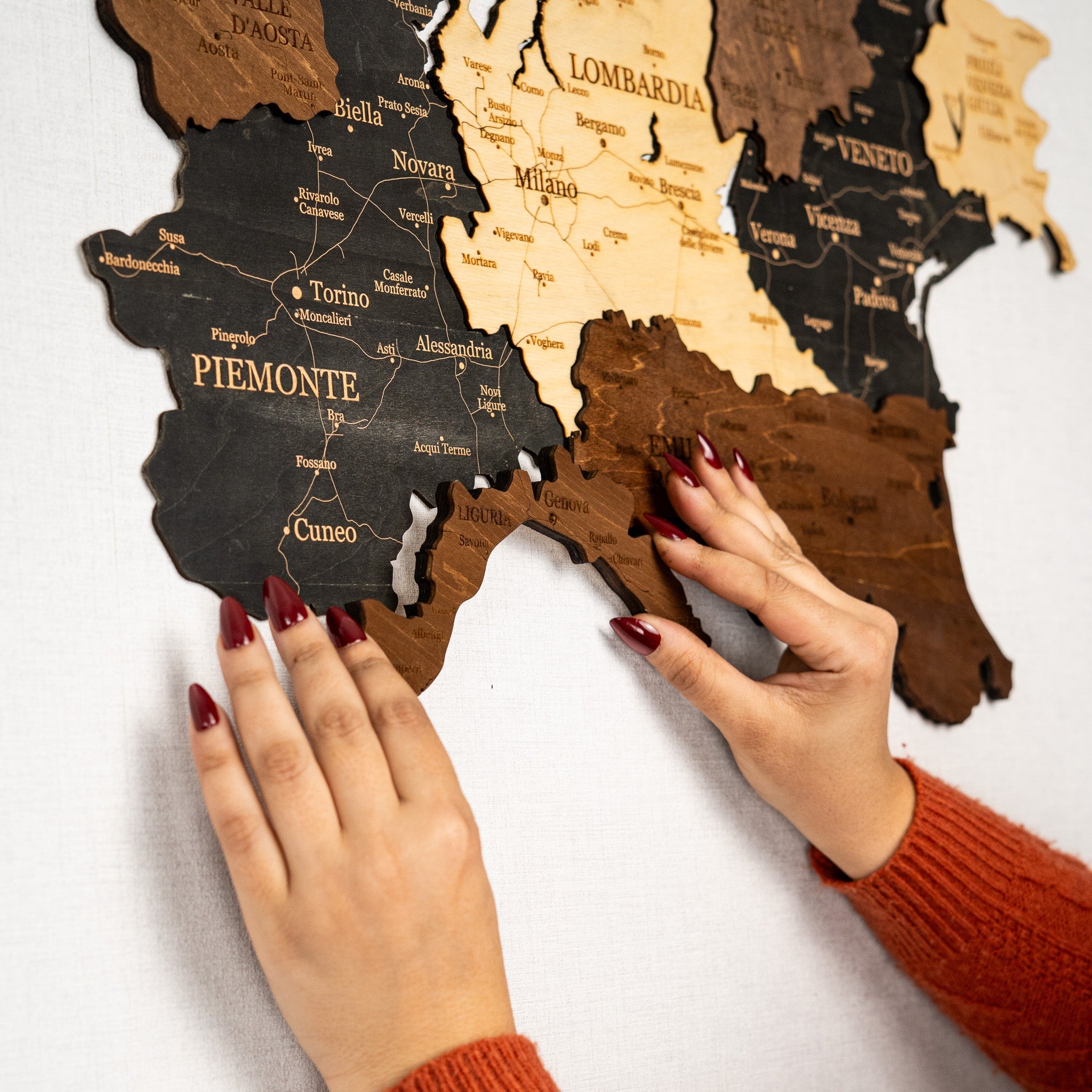 🇮🇹 Italy 3D Wooden Map