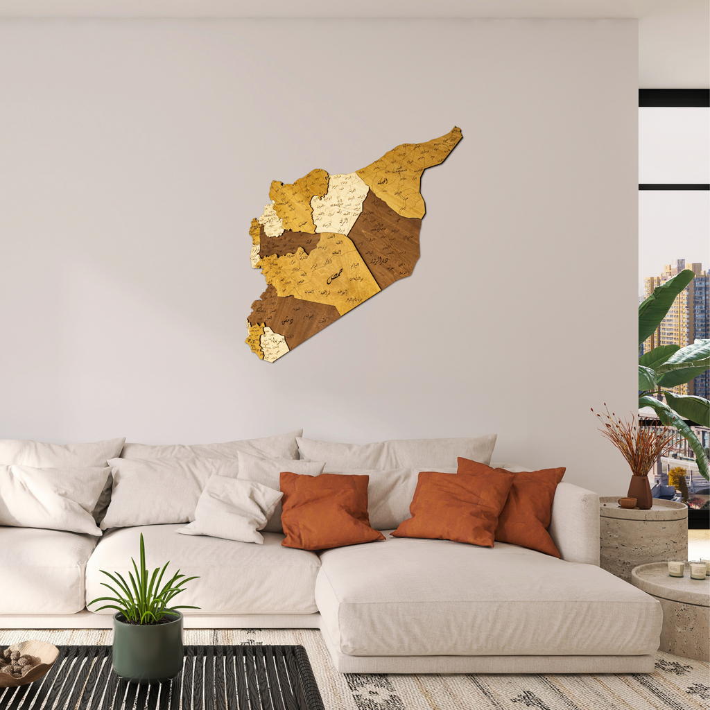 🇸🇾 Syria 3D Wooden Map