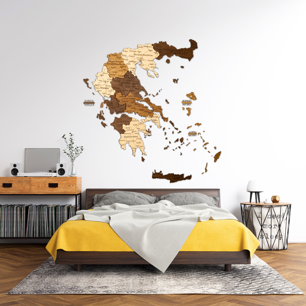 🇬🇷 Greece 3D Wooden Map