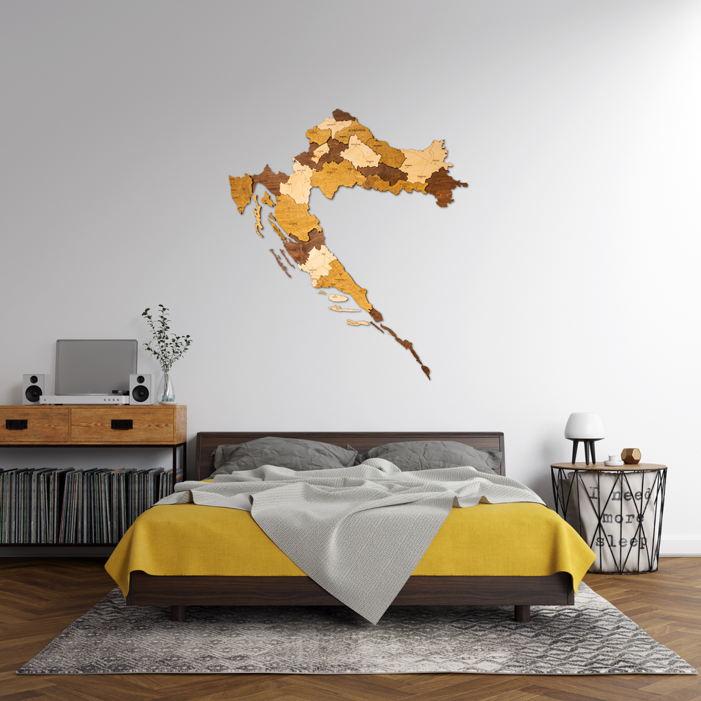 🇭🇷 Croatia 3D Wooden Map