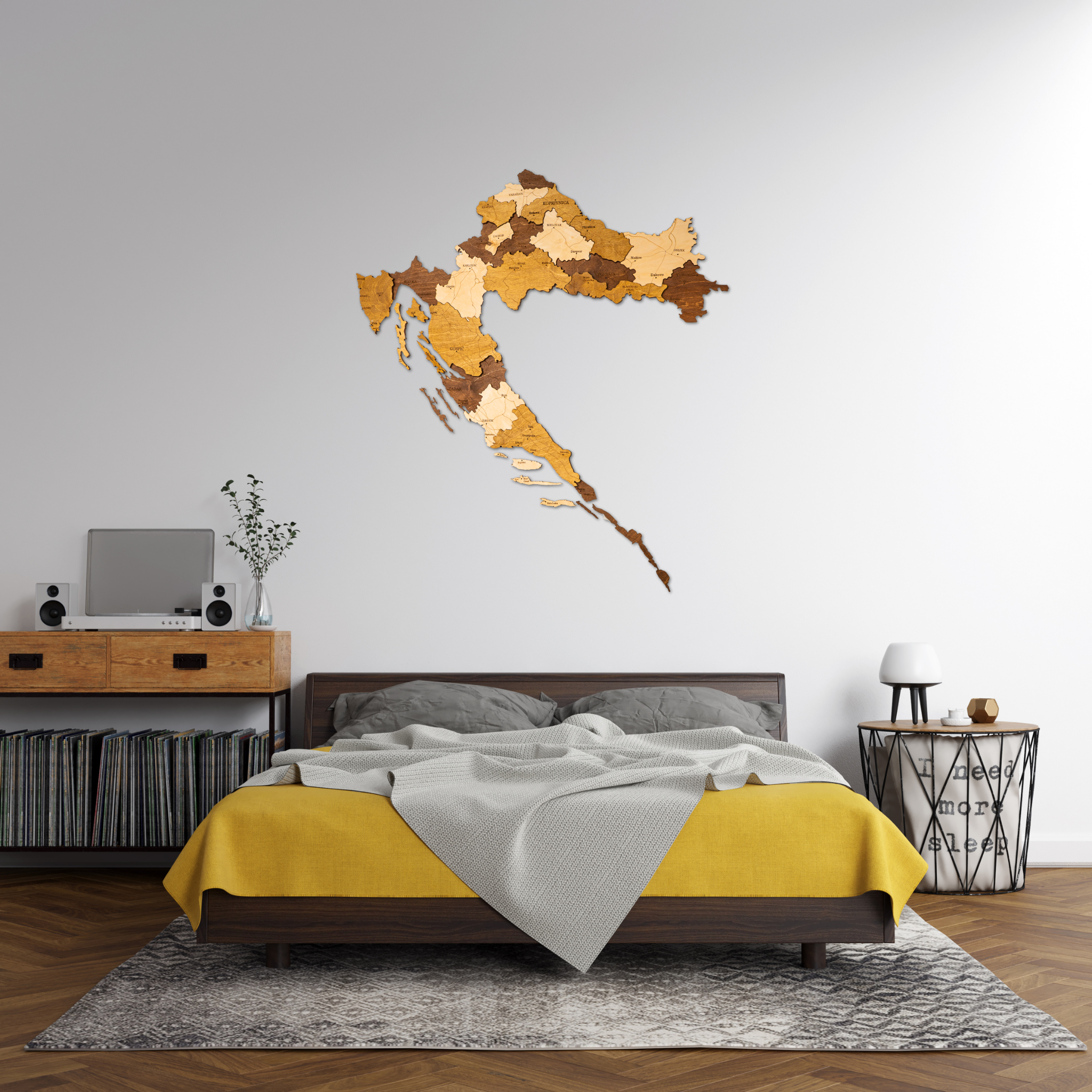 🇭🇷 Croatia 3D Wooden Map
