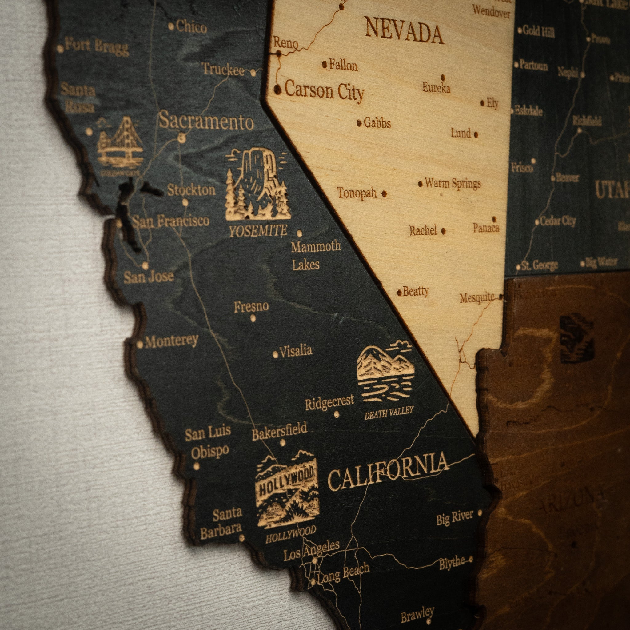 🇺🇸 USA 3D Wooden Map