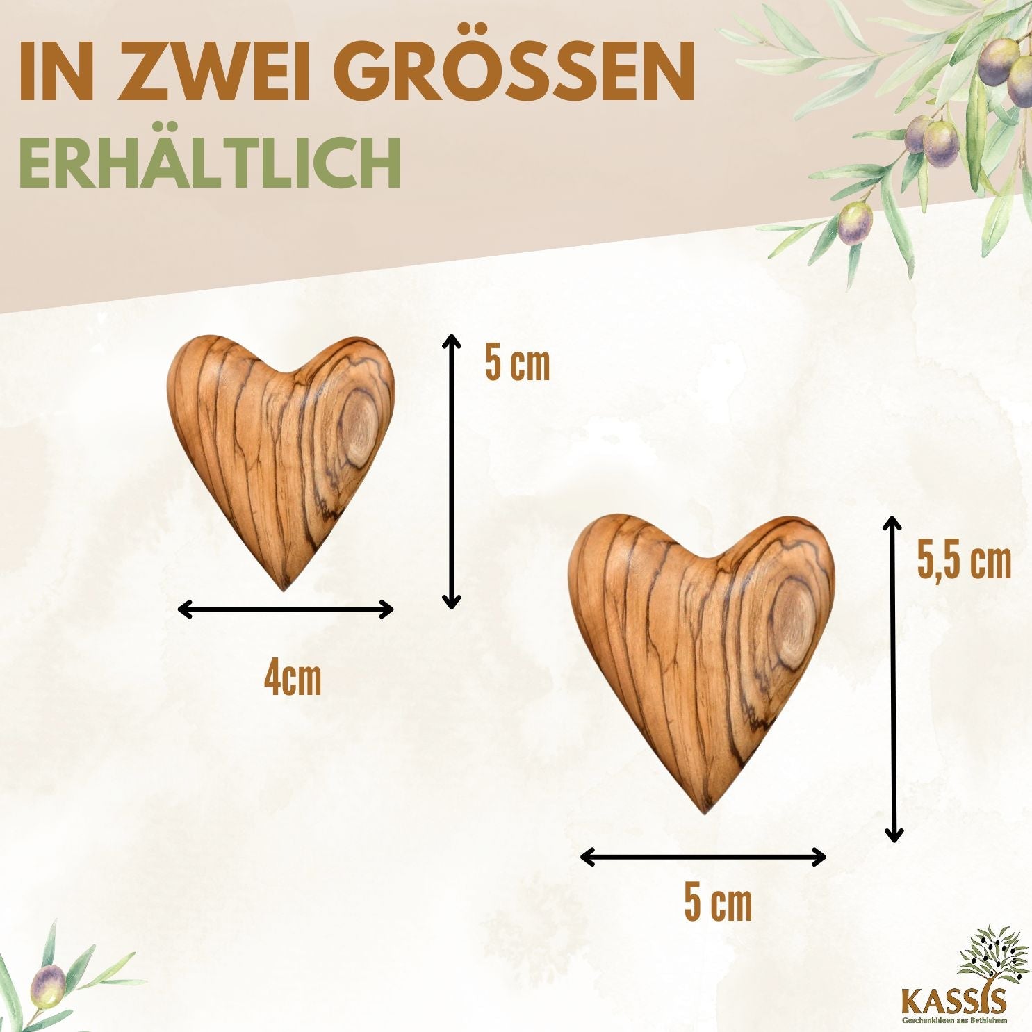 Herz Geschenk Olivenholz Handschmeichler Glücksbringer