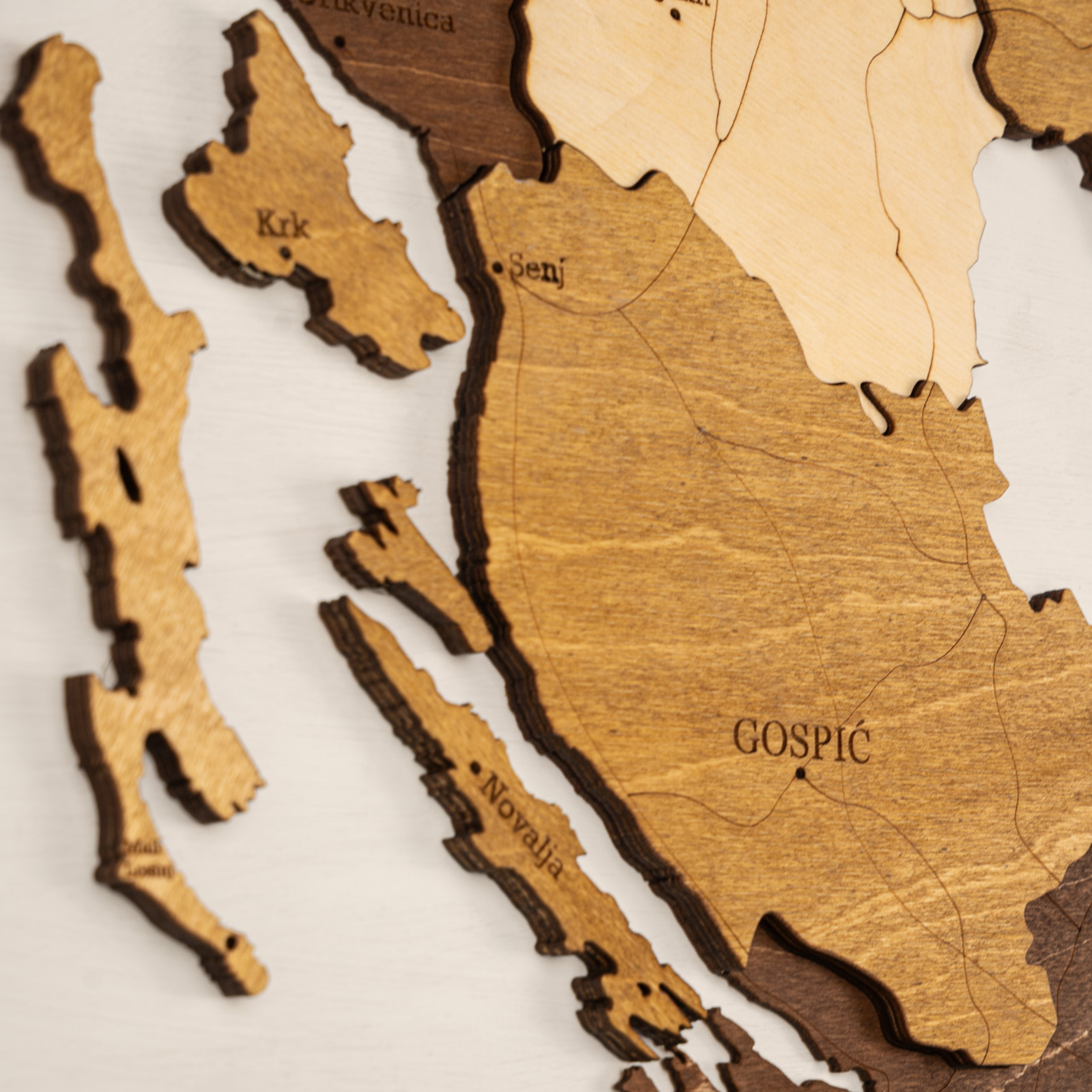 🇭🇷 Croatia 3D Wooden Map