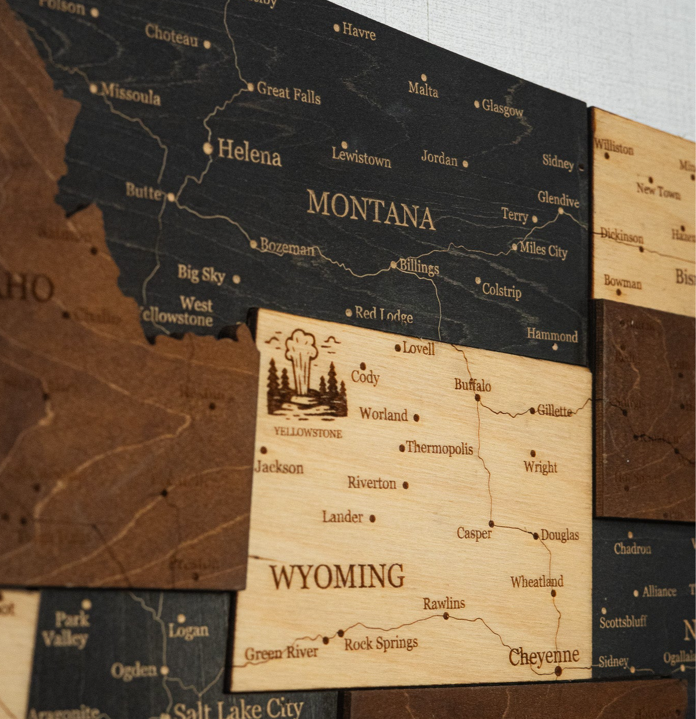 🇺🇸 USA 3D Wooden Map