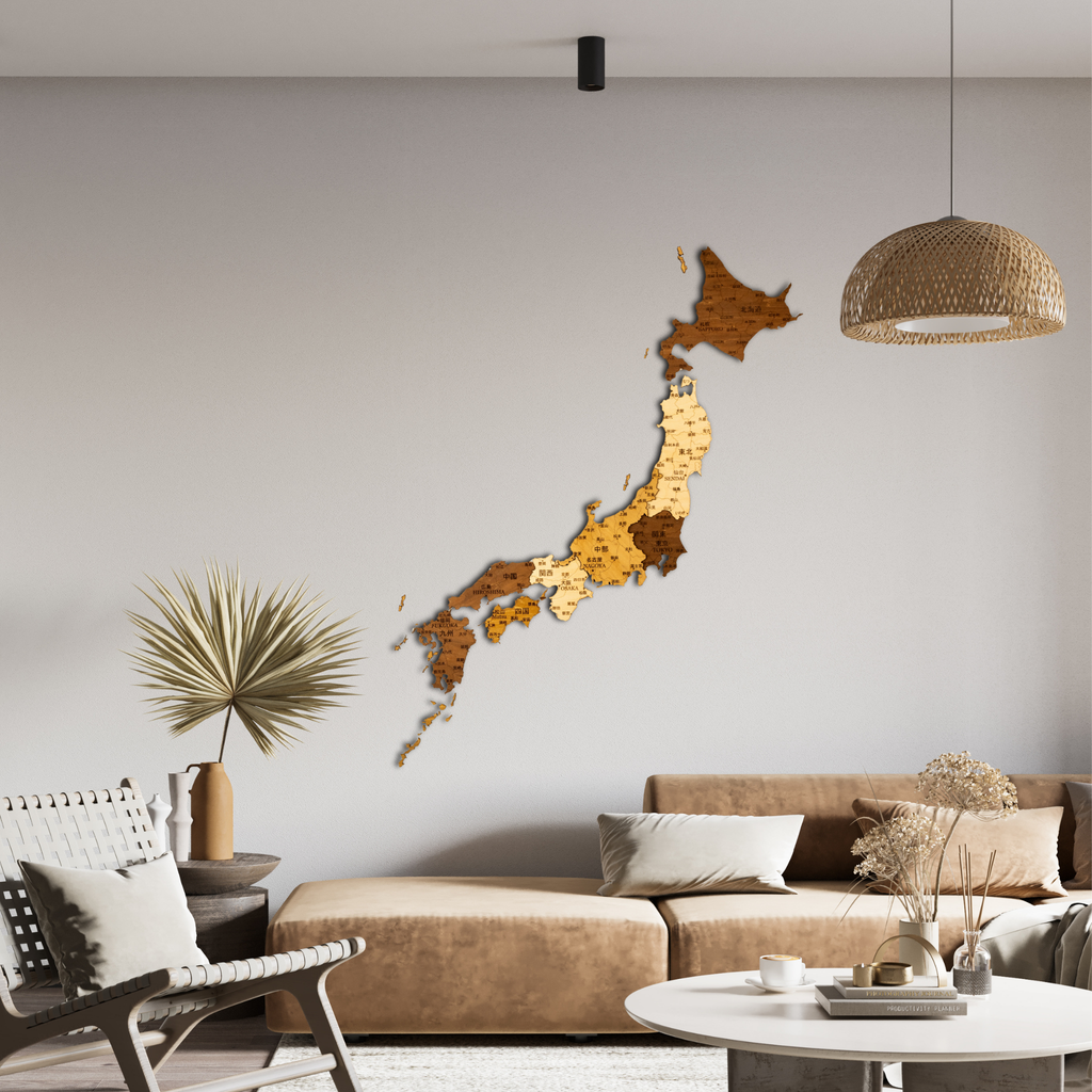 🇯🇵 Japan 3D Wooden Map