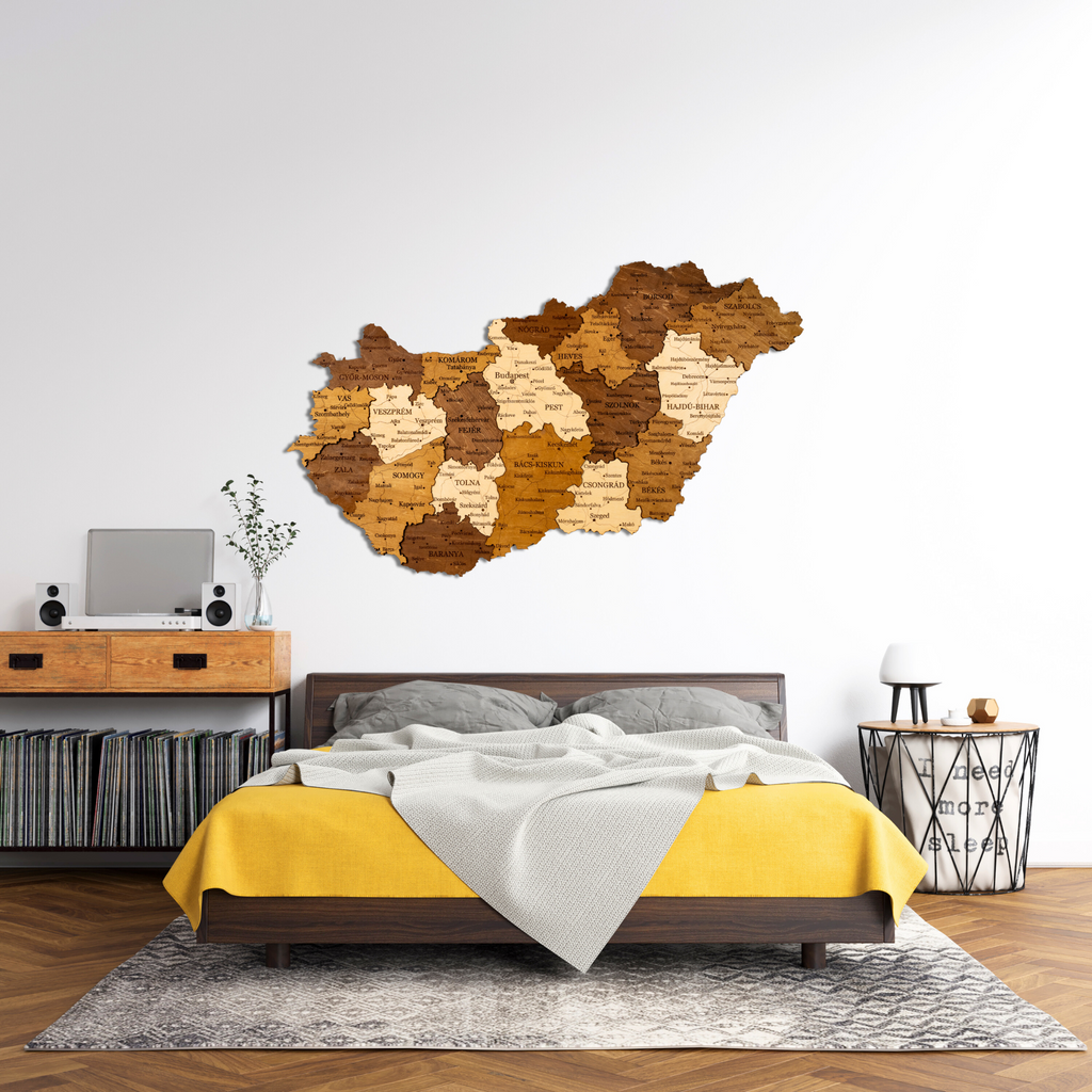 🇭🇺 Hungary 3D Wooden Map