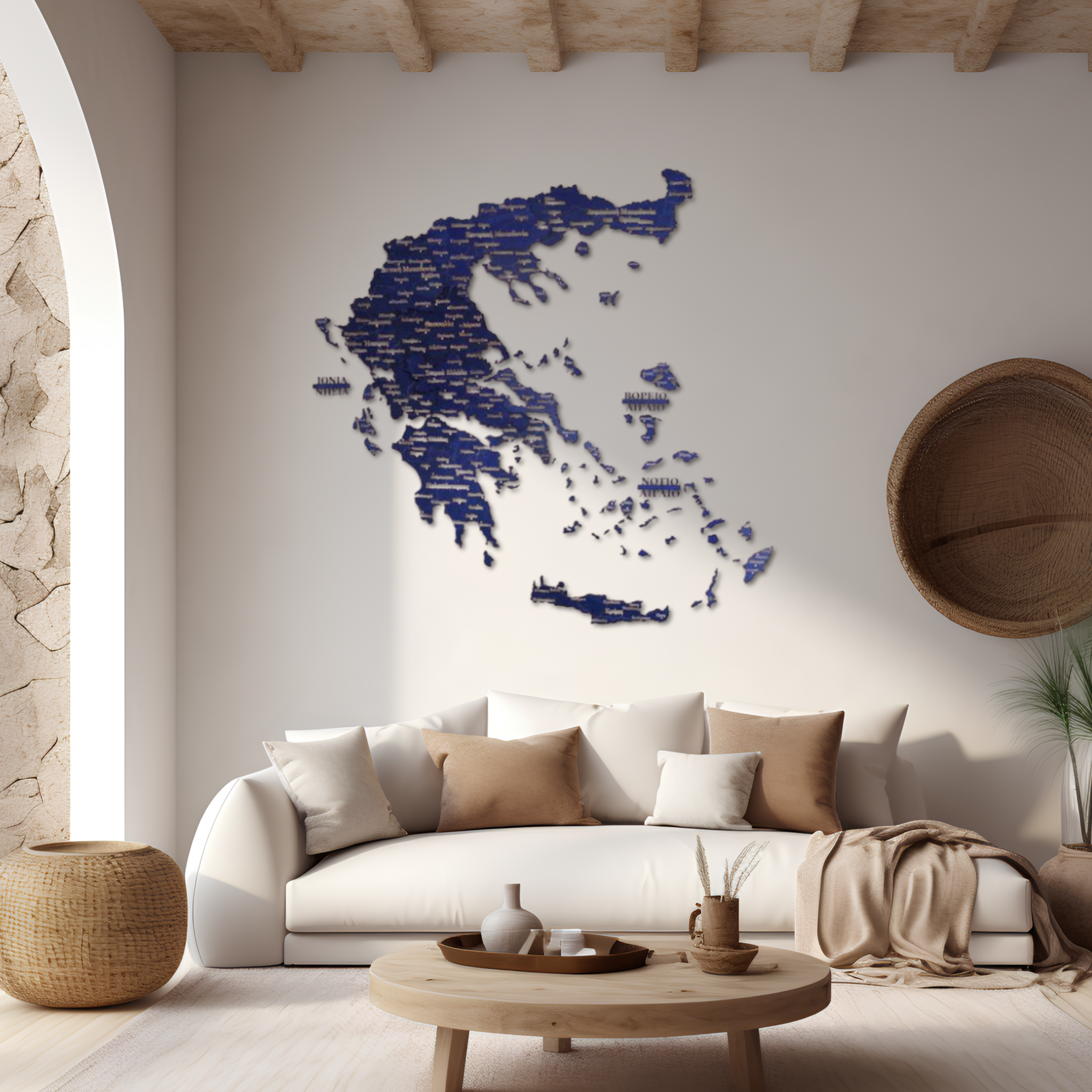 🇬🇷 Greece 3D Wooden Map