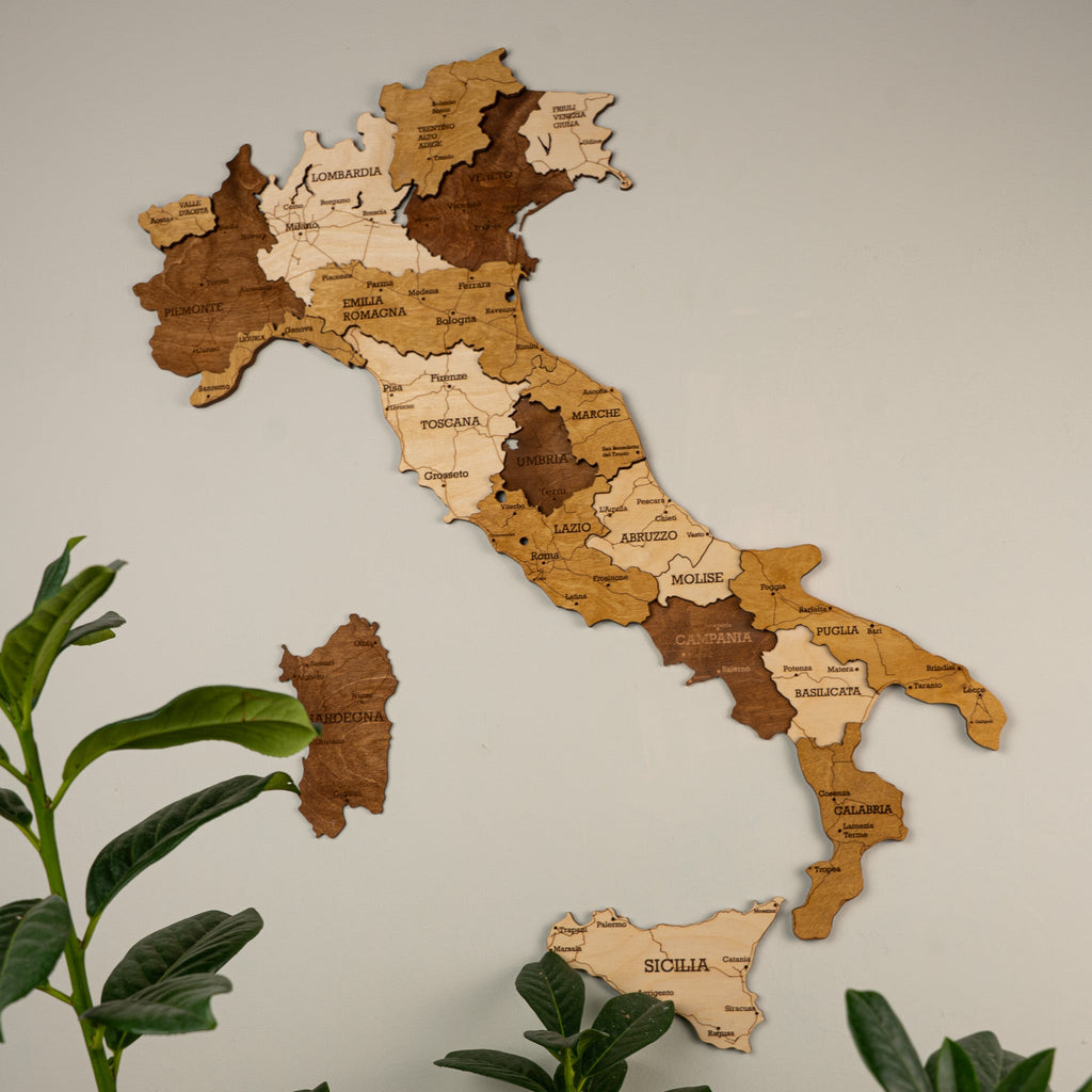 🇮🇹 Italy 3D Wooden Map