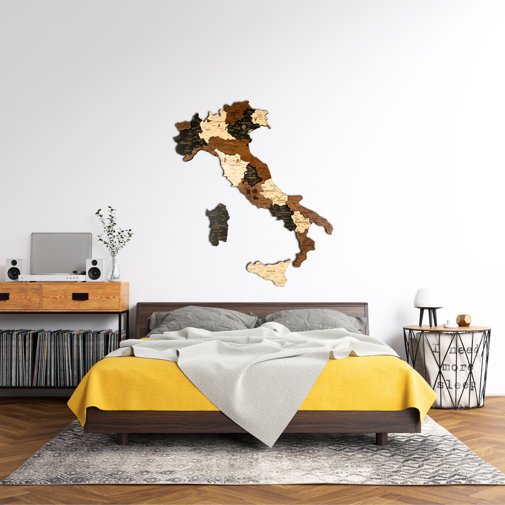 🇮🇹 Italy 3D Wooden Map