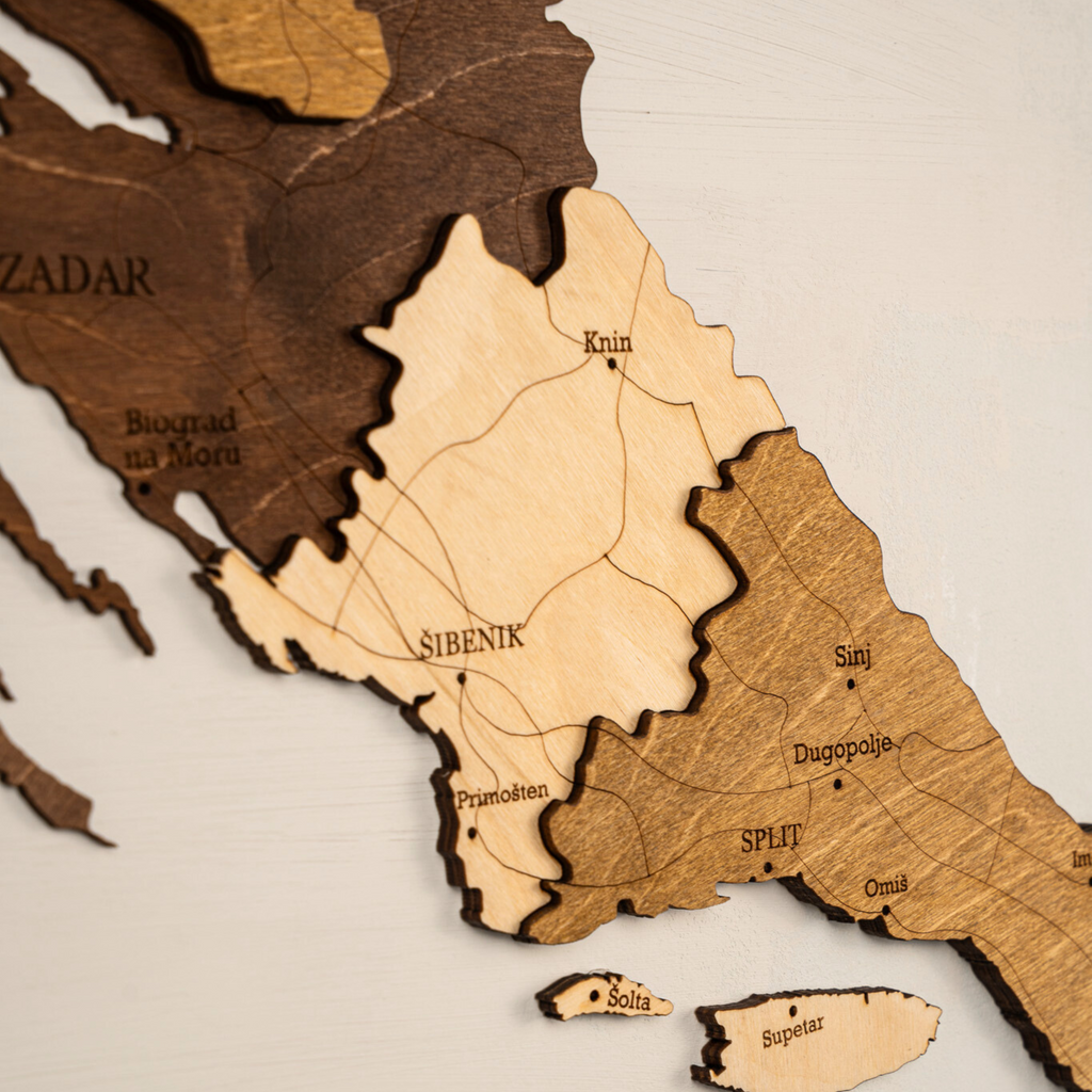 🇭🇷 Croatia 3D Wooden Map