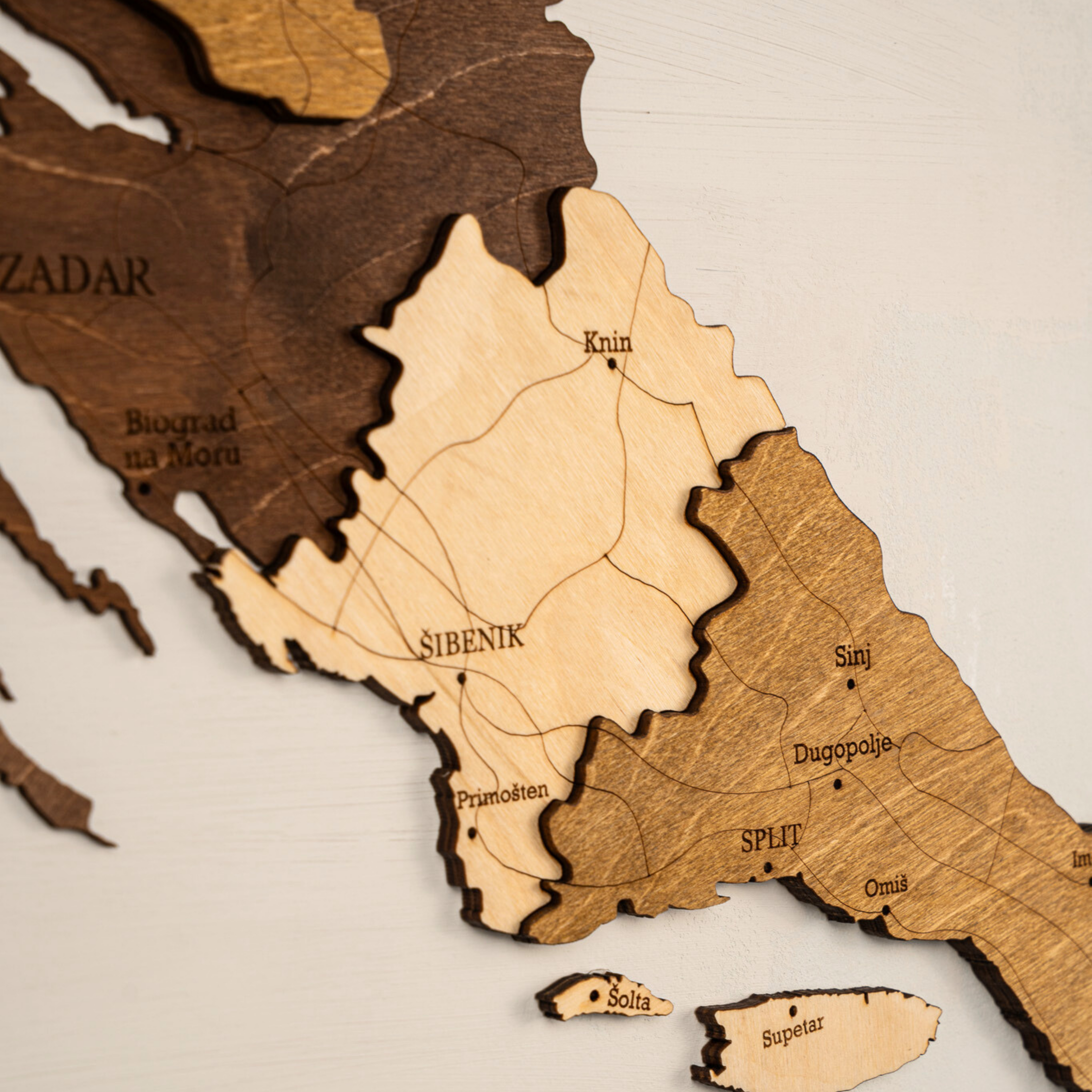 🇭🇷 Croatia 3D Wooden Map