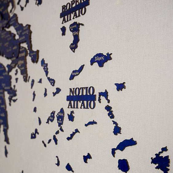 🇬🇷 Greece 3D Wooden Map