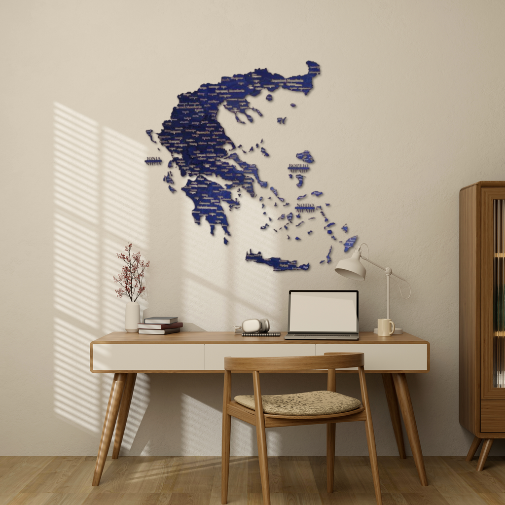 🇬🇷 Greece 3D Wooden Map